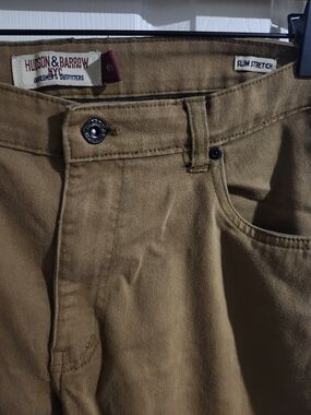 Hudson & Barrow Slim Stretch Pants in Camel Brown